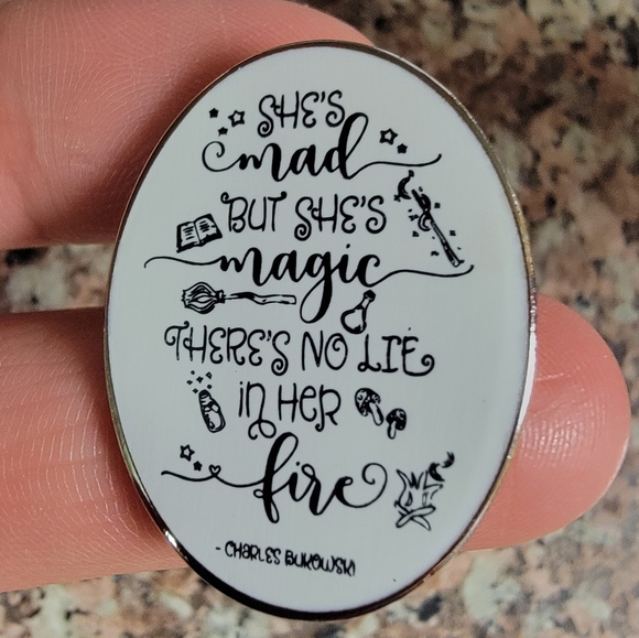 *Mix & Match 2 for $13* Charles Bukowski Quote Round Badge Enamel Pin - Picture 3 of 3